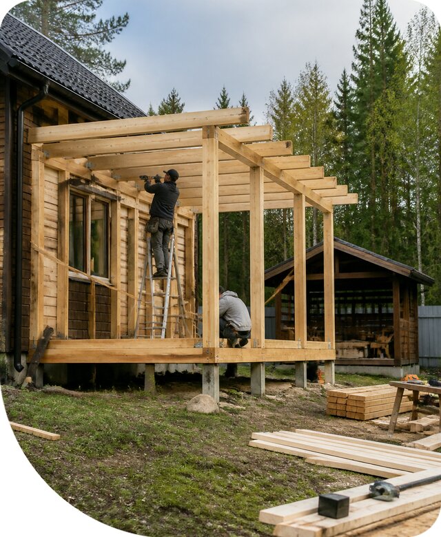 Строительство пристроек и построек на участке в Ревде