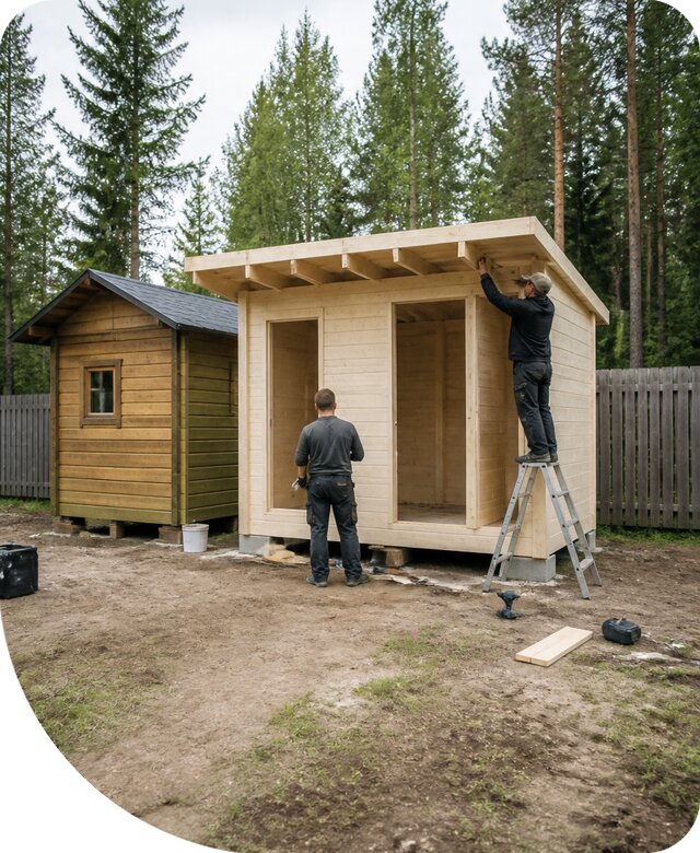 Строительство душа, туалета и хозблока под ключ в Ревде
