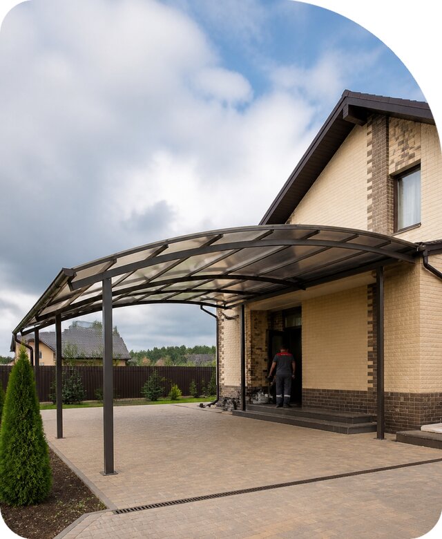 Навес из поликарбоната в Ревде по цене от 6876 р. | РадиДОМА-Рвд